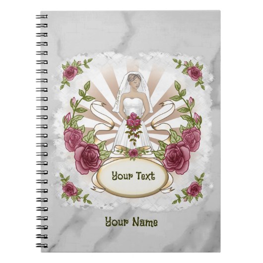 Roses Bruid eigenhandig Huwelijks notitieboek (Voorkant)