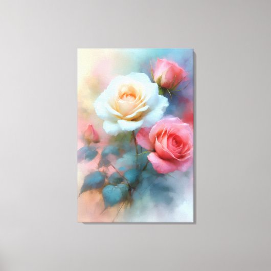 Roses Buquet Canvas Print (Voorkant)