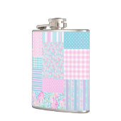Roses Butterflies Faux Patchwork Hip Flask Heupfles (Links)