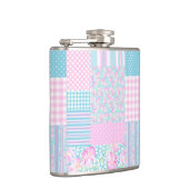 Roses Butterflies Faux Patchwork Hip Flask Heupfles (Rechts)