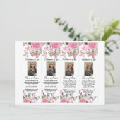Roses Butterflies Funeral Bladwijzer Kaart (Staand voorkant)