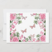 Roses Butterflies Funeral Bladwijzer Kaart (Achterkant)