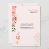 Roses Butterfly Mariposa Quinceanera Floral Kaart (Achterkant)