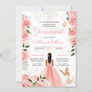 Roses Butterfly Mariposa Quinceanera Floral Kaart