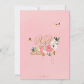 Roses Butterfly Quinceanera Gold Tiara Kaart (Achterkant)