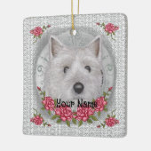 Roses Cairn Terrier Keramisch Ornament (Links)
