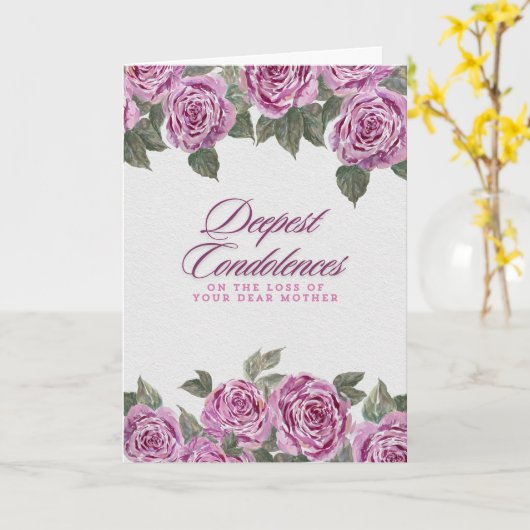 Roses Condolences Bouquet – Loss of Mother Kaart (Gele Bloem)