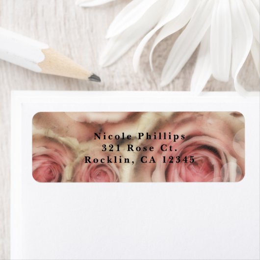 Roses Elegant Vrijgezellenfeest Party Invitation Etiket (Insitu)