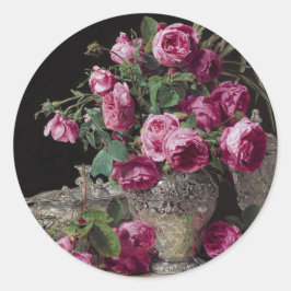 Roses - Ferdinand Georg Walmuller Ronde Sticker