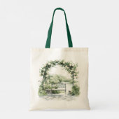 Roses Floral Arch Romantic Bench Garden Dream Tote Bag (Achterkant)
