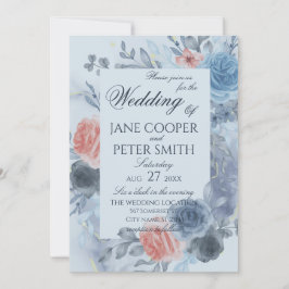 Roses floral arrangement Wedding Invitation Kaart