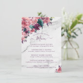 Roses Floral Marble Moederdag Brunch Menu (Staand voorkant)