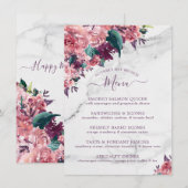 Roses Floral Marble Moederdag Brunch Menu (Voorkant / Achterkant)