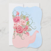 Roses Floral Tea Party Baby shower Guesses Kaart (Achterkant)