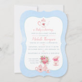 Roses Floral Tea Party Baby shower Uitnodiging (Voorkant)