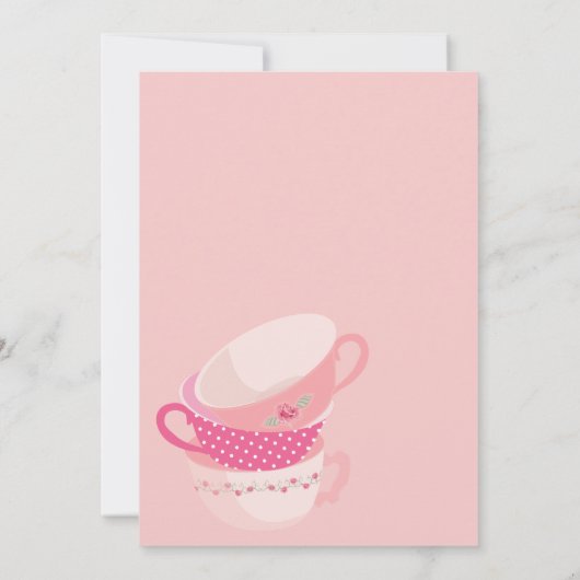 Roses Floral Tea Party Baby shower Uitnodiging (Achterkant)