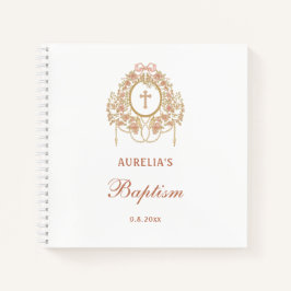 Roses Frame Holy Cross Baptism Guest Book Notitieboek