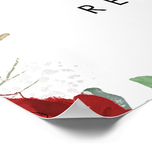 roses greenery bruiloft welkom poster (Hoek)