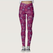 Roses, Hearts, and Hands Pattern Leggings (Voorkant)