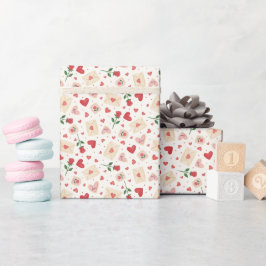Roses Hearts & Love Letters - Wrapping Paper Roll Cadeaupapier