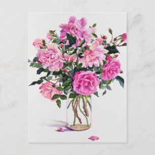 Roses in a Glass Jar Briefkaart