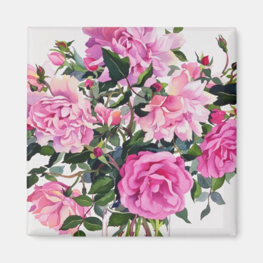 Roses in a Glass Jar Magneet (Voorkant)