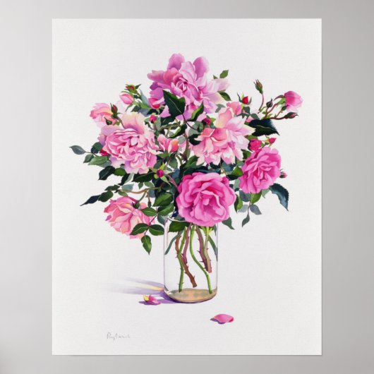 Roses in a Glass Jar Poster (Voorkant)