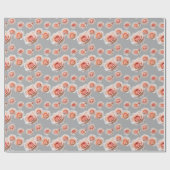 Roses In Shades Of Peach And Coral Scattered Cadeaupapier (Vlak)