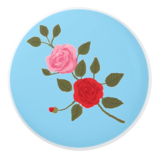 Roses Keramische Knop (Voorkant)