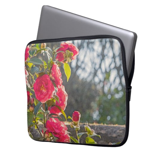 Roses  laptop sleeve (Voorkant Links)