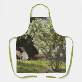 Roses. Marie Krøyer seated in the deckchair Schort