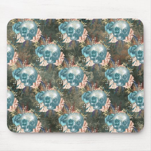 Roses met blauw en roze muismat (Voorkant)