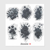 Roses painted black sticker (Vel)