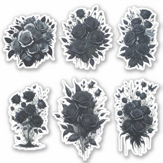 Roses painted black sticker (Voorkant)