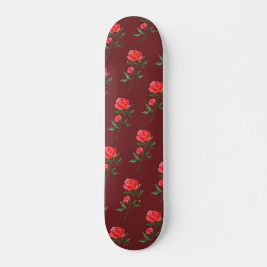 Roses Pattern Skateboard (Voorkant)