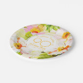 Roses Peonies 90th Birthday Party Paper Plate Papieren Bordje (Gekanteld)