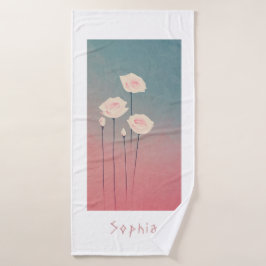 Roses, personalized badhanddoek