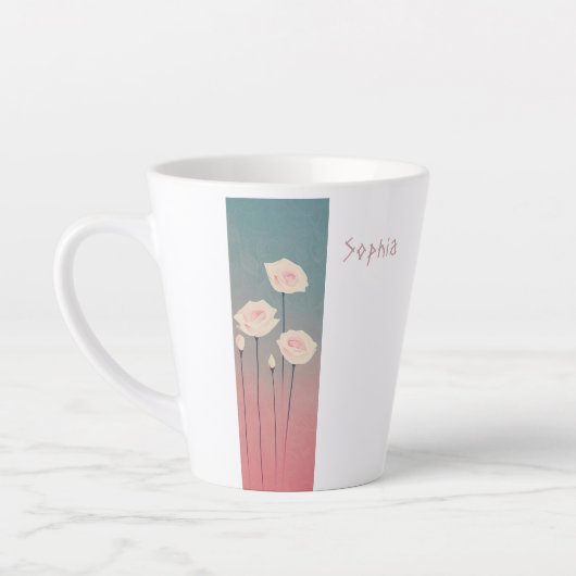 Roses, personalized latte mok (Links)