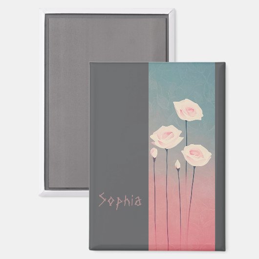 Roses, personalized magneet (Voorkant / Achterkant)