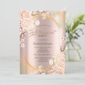 Roses Prosecco Petals Rose Gold Kaart (Staand voorkant)