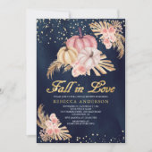 Roses Pumpkin Navy Vrijgezellenfeest Kaart (Voorkant)