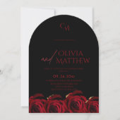 Roses Red Black Burgundy Wedding Kaart (Voorkant)