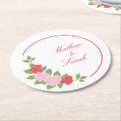 Roses Ronde Kartonnen Onderzetter (Gebogen)