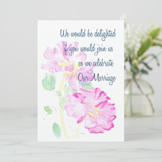 Roses Roses Wedding Uitnodiging (Staand voorkant)