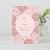 Roses Roses Wedding Uitnodiging (Staand voorkant)