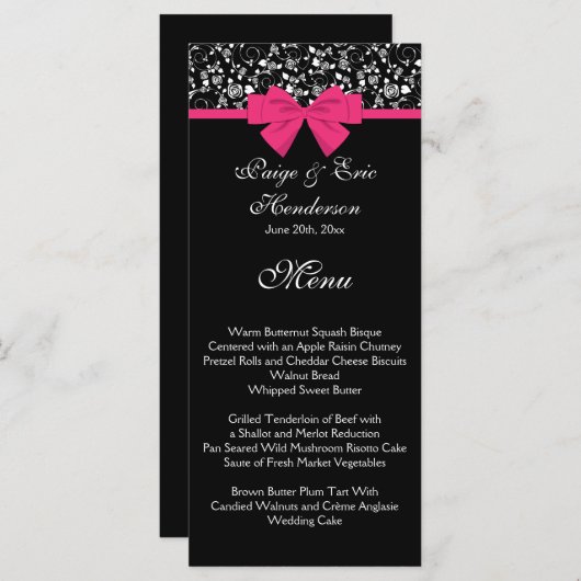 Roses roze roze roze roze roze roze roze roze roze menu (Voorkant / Achterkant)