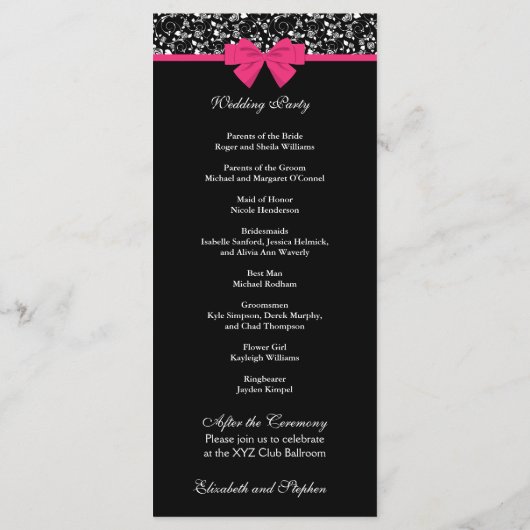 Roses roze roze roze roze roze roze roze roze roze programmakaart (Achterkant)