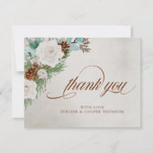 Roses van de Roze pine en de Witte Winterspelen Bedankkaart (Voorkant)