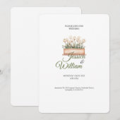 roses vase elegant wedding invitation kaart (Voorkant / Achterkant)