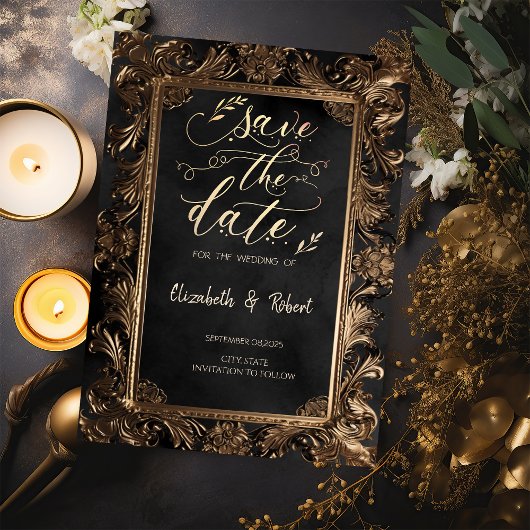 Roses Vintage Frame Gotisch Save The Date